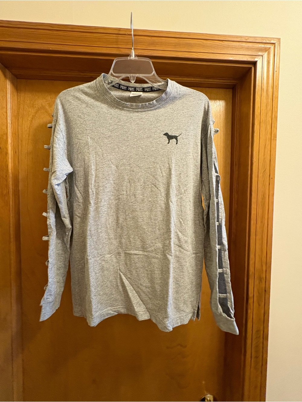Victoria Secret PINK Grey Cutout Long Sleeve Top